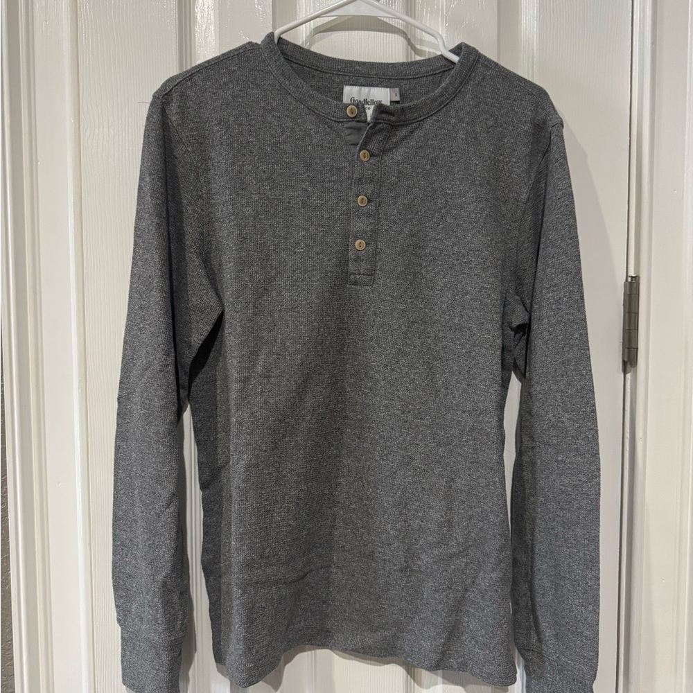Goodfellow & Co Charcoal Textured Henley
